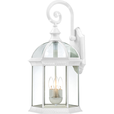 Nuvo Lighting 60/4967  Boxwood - 3 Light 26" Outdoor Wall with Clear Beveled Glass in White Finish